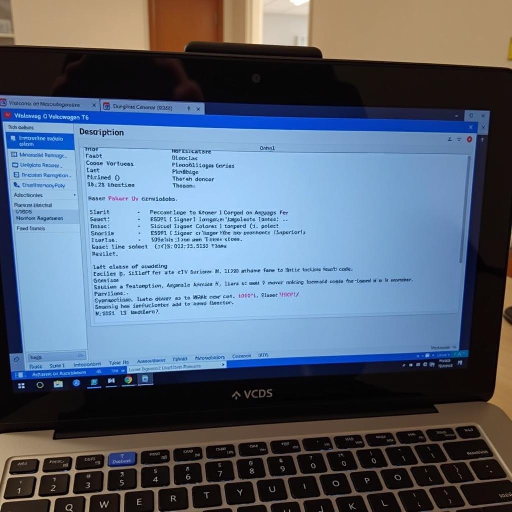 VW T6 VCDS Fault Code Reading on Laptop Screen