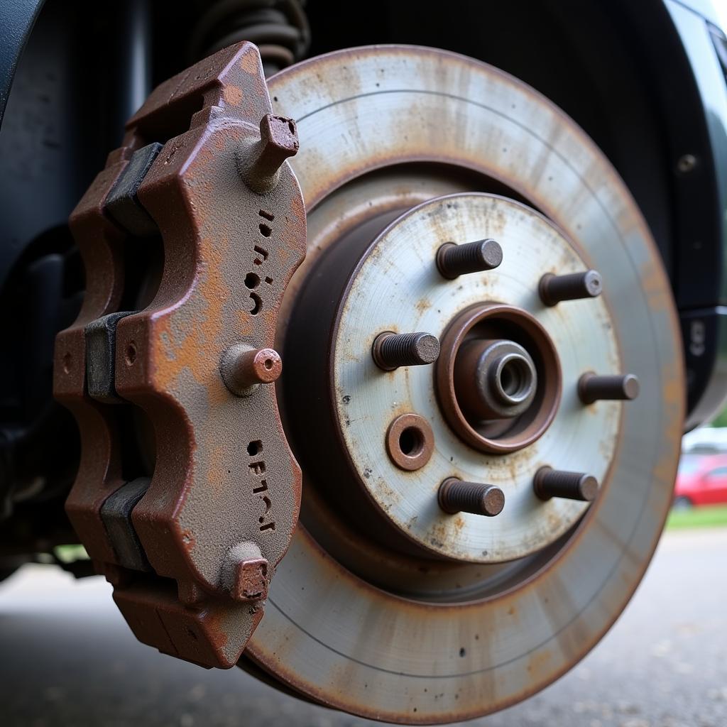 Worn Brake Pads on a B5 Audi S4