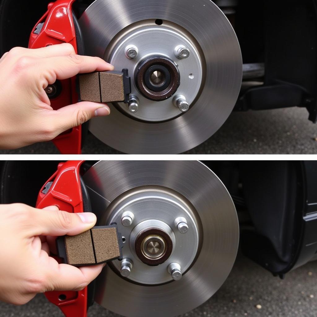 Inspecting Brake Pads on a 2003 Mustang Cobra