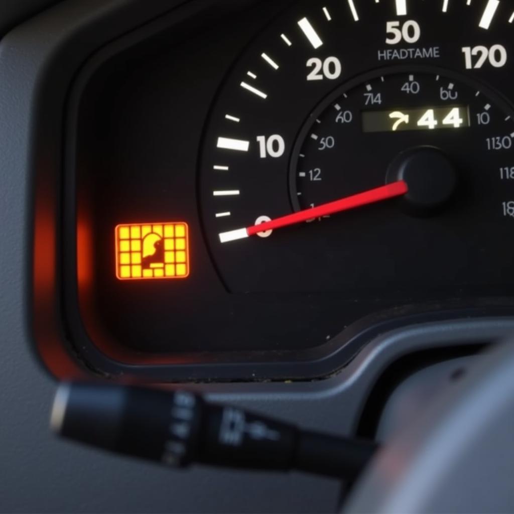 2005 F150 Dashboard with Brake Warning Light Illuminated