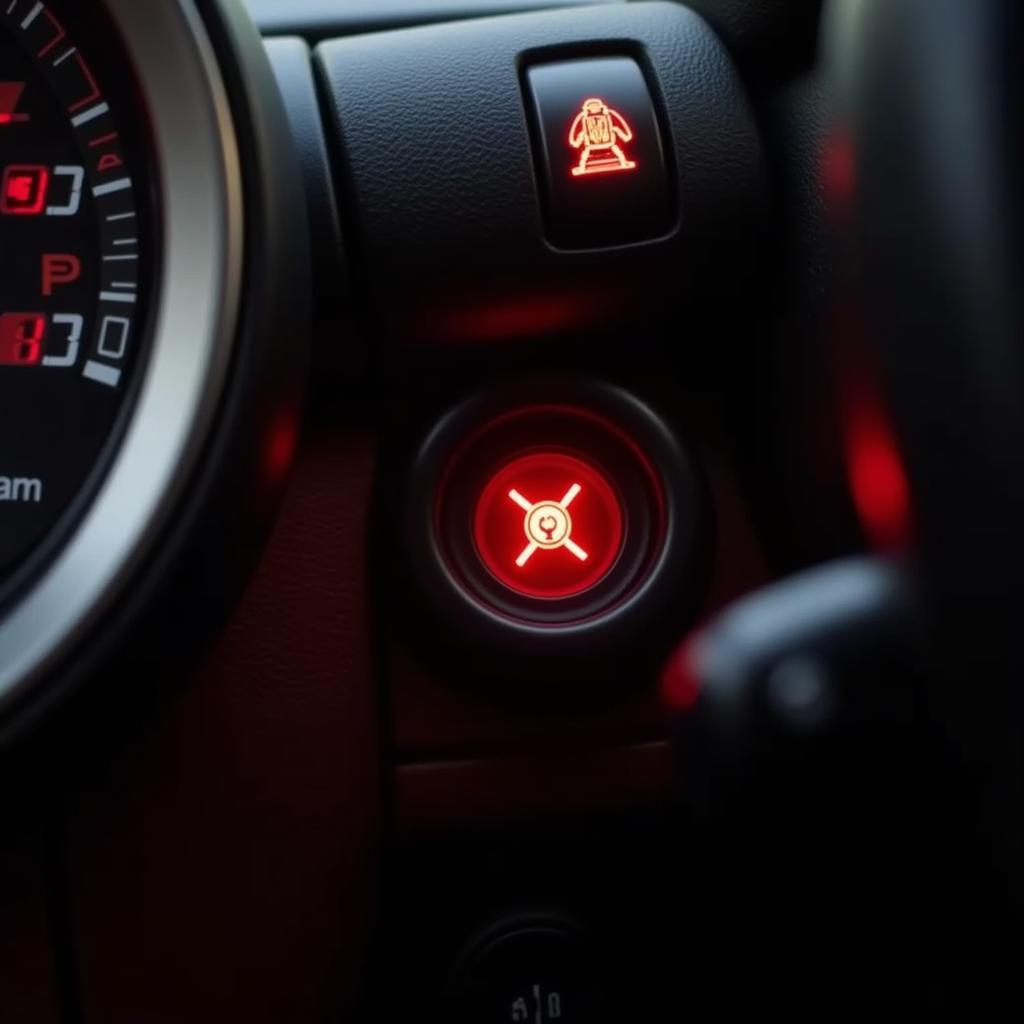 2006 Mini Cooper brake warning light illuminated on the dashboard