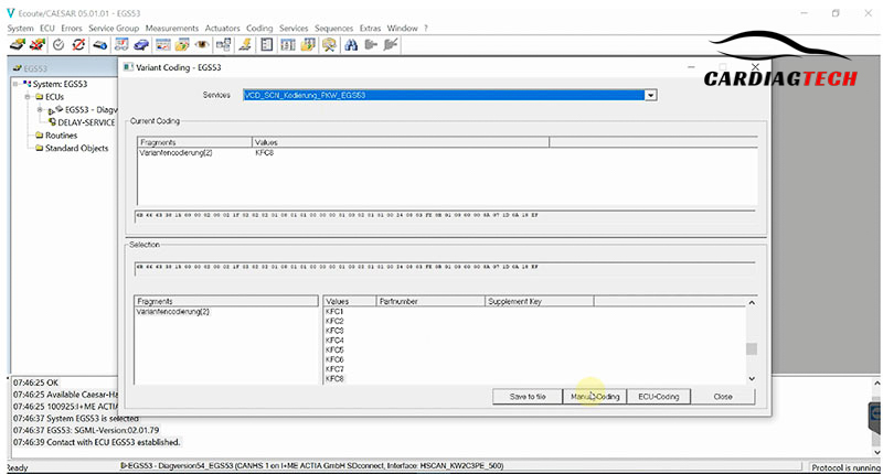 Open the File for Transmission Control Module