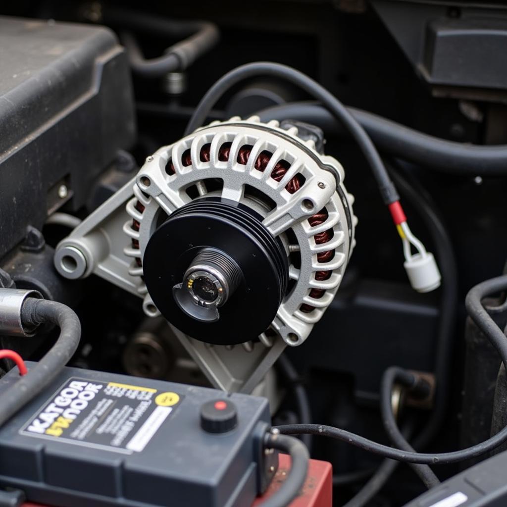 Alternator Charging Car Battery