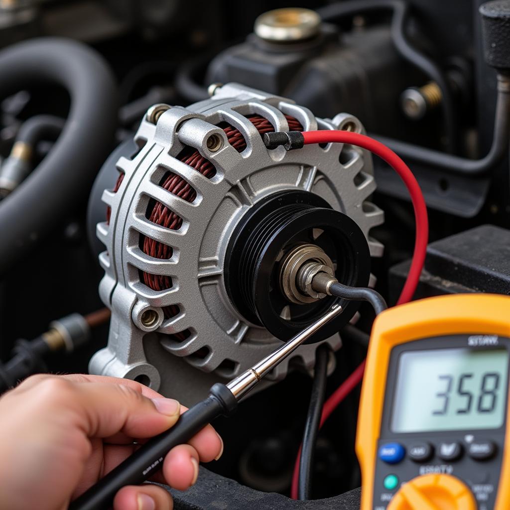 Inspecting a Car Alternator