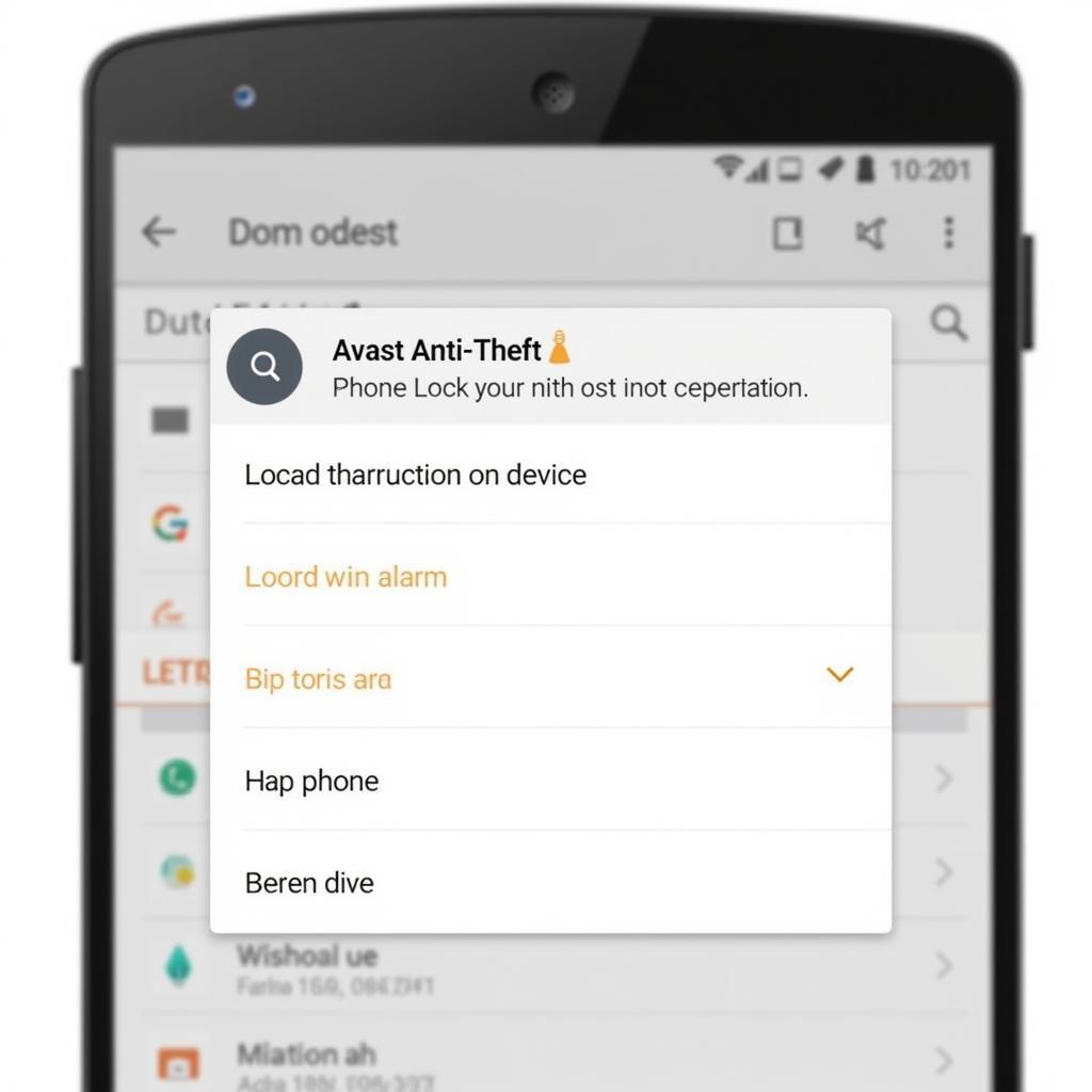 Avast Anti-Theft Phone Lock Interface