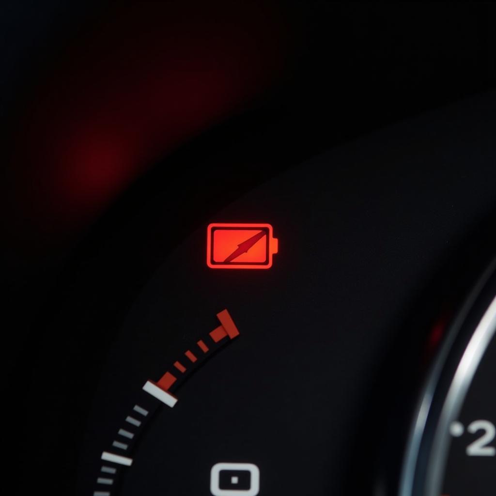 Battery Discharge Warning Light on Car Dashboard