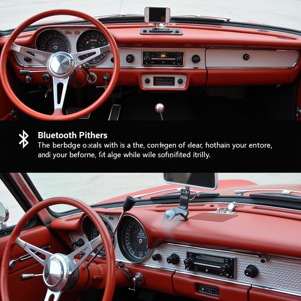 Bluetooth Adapter Installed in a Classic Car's Dashboard