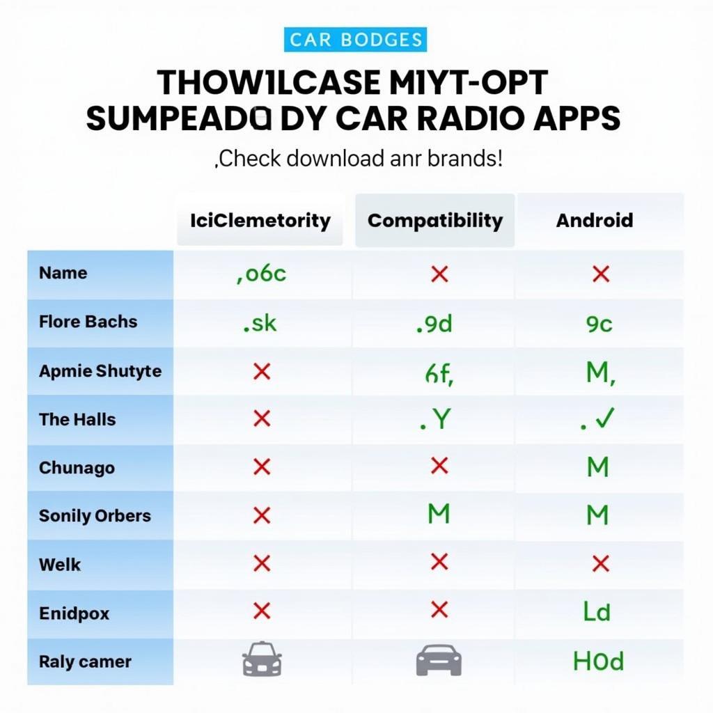 Bluetooth Car Radio App Compatibility Chart