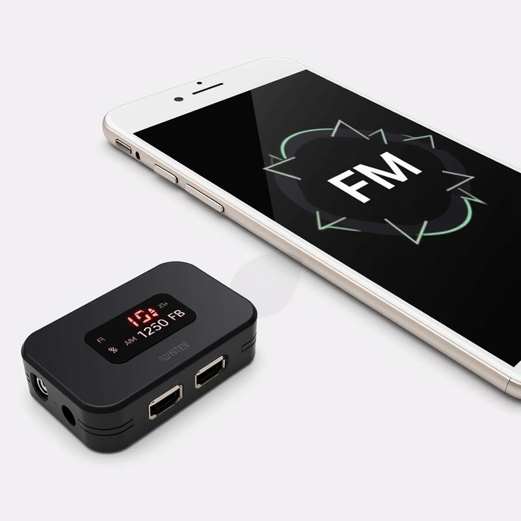 Bluetooth FM Transmitter Connected to Smartphone