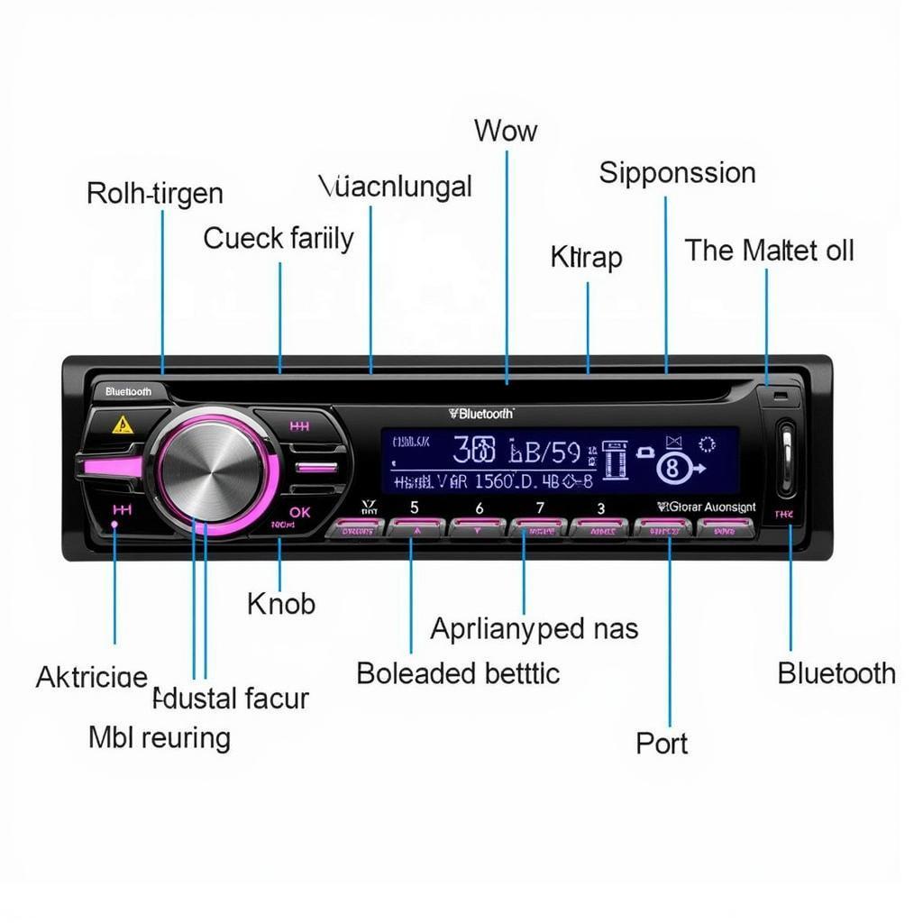 Close-up View of Bluetooth MP3 Car Radio Features