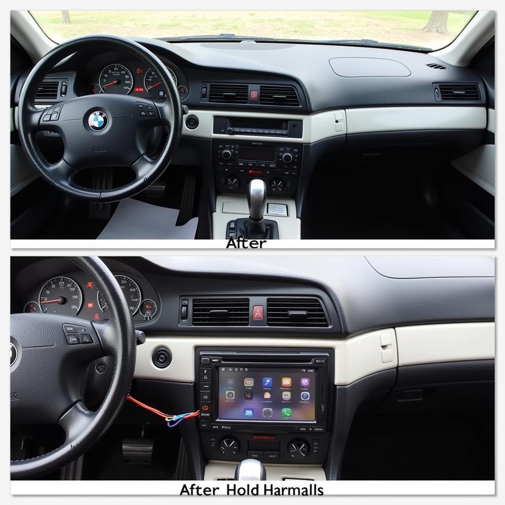 1998 BMW 528i Audio System Upgrade: Replacing the factory head unit with a modern touchscreen unit.