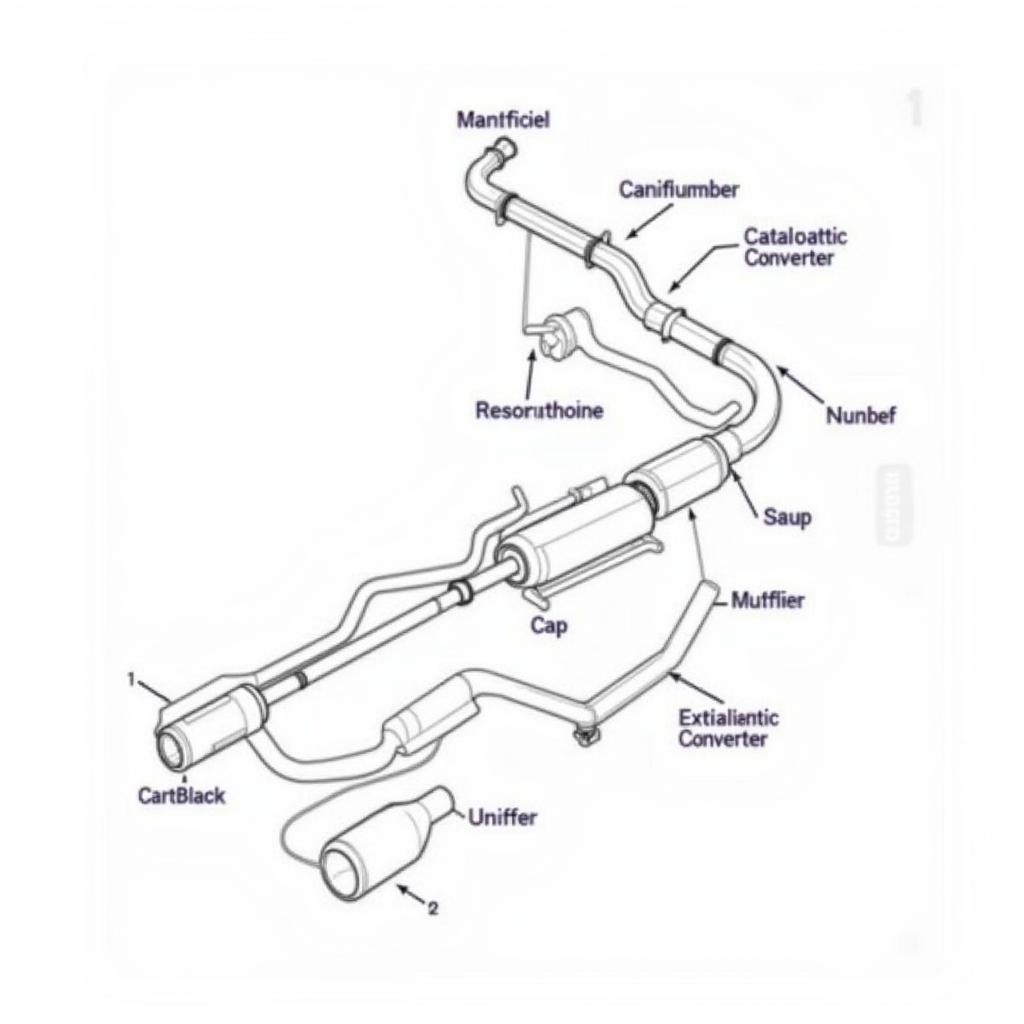 BMW 745i Exhaust System Components Diagram