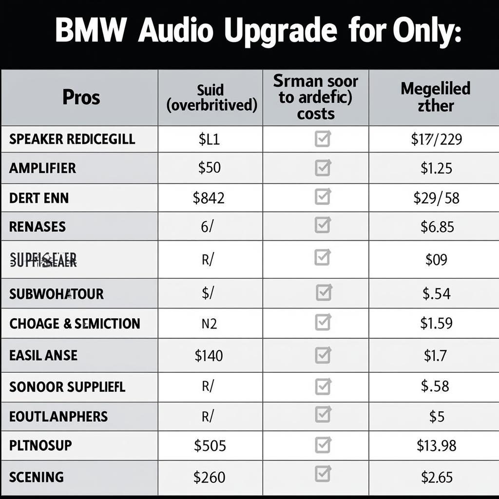 Comparison of BMW Audio Upgrade Options