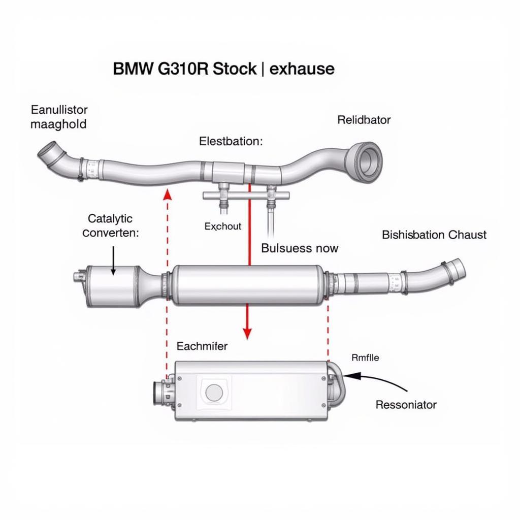 BMW G310R Stock Exhaust System Diagram