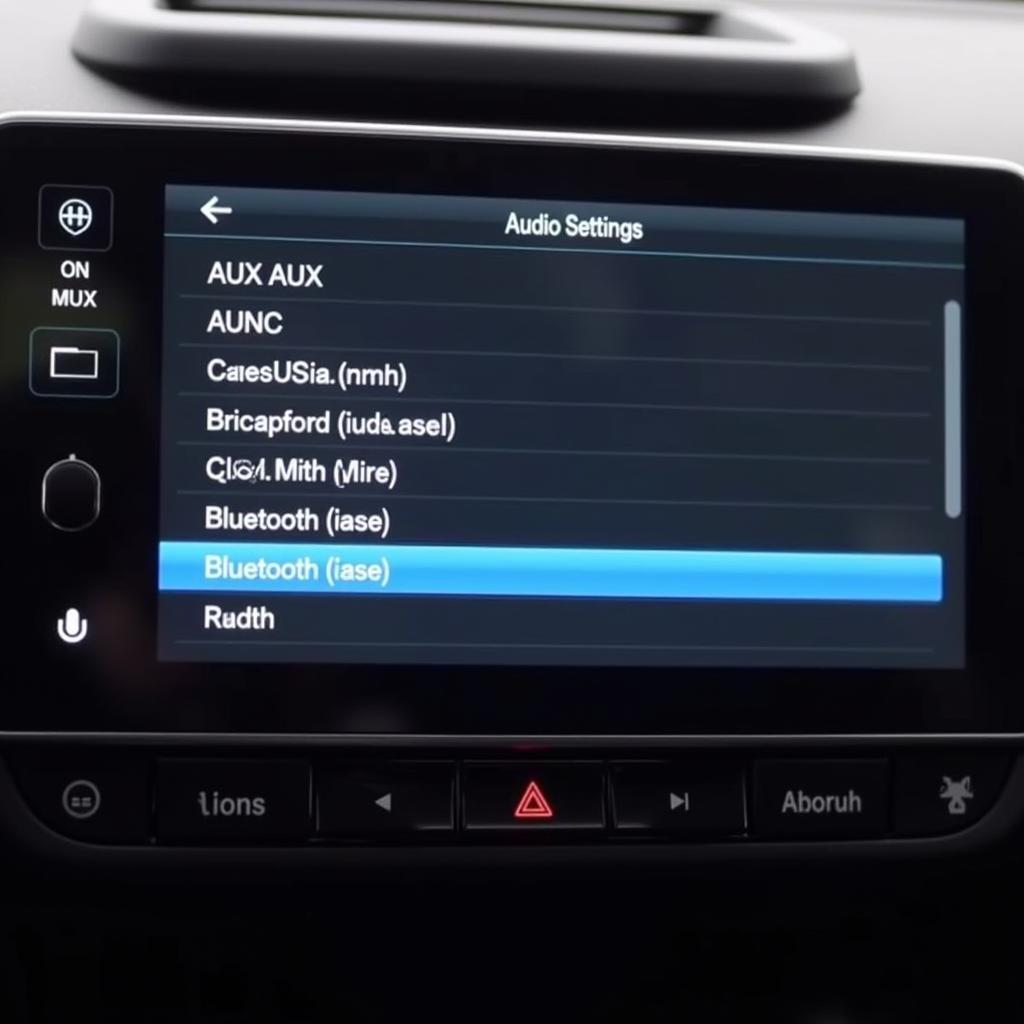 BMW i3 Audio Settings Menu