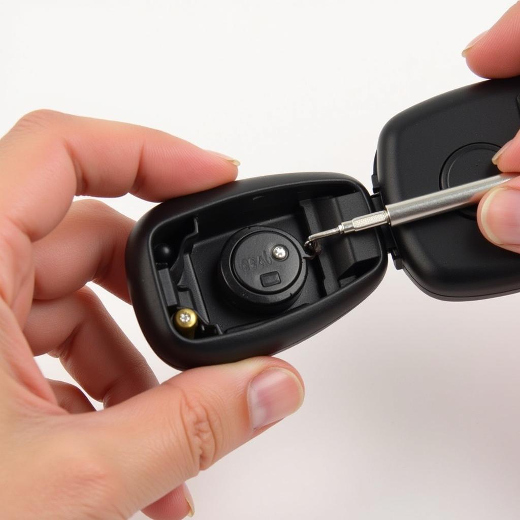 Replacing the battery in a BMW key fob