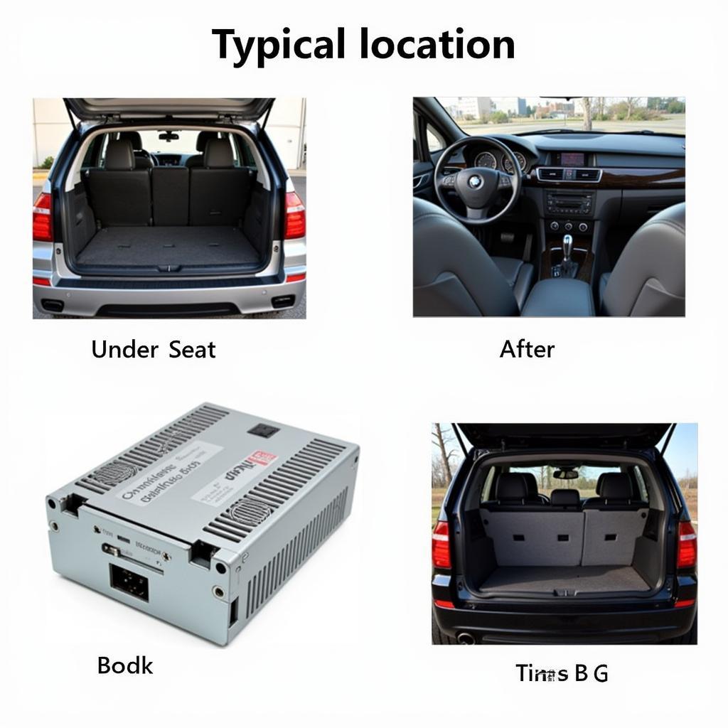 Location of the BMW X5 Radio Amplifier