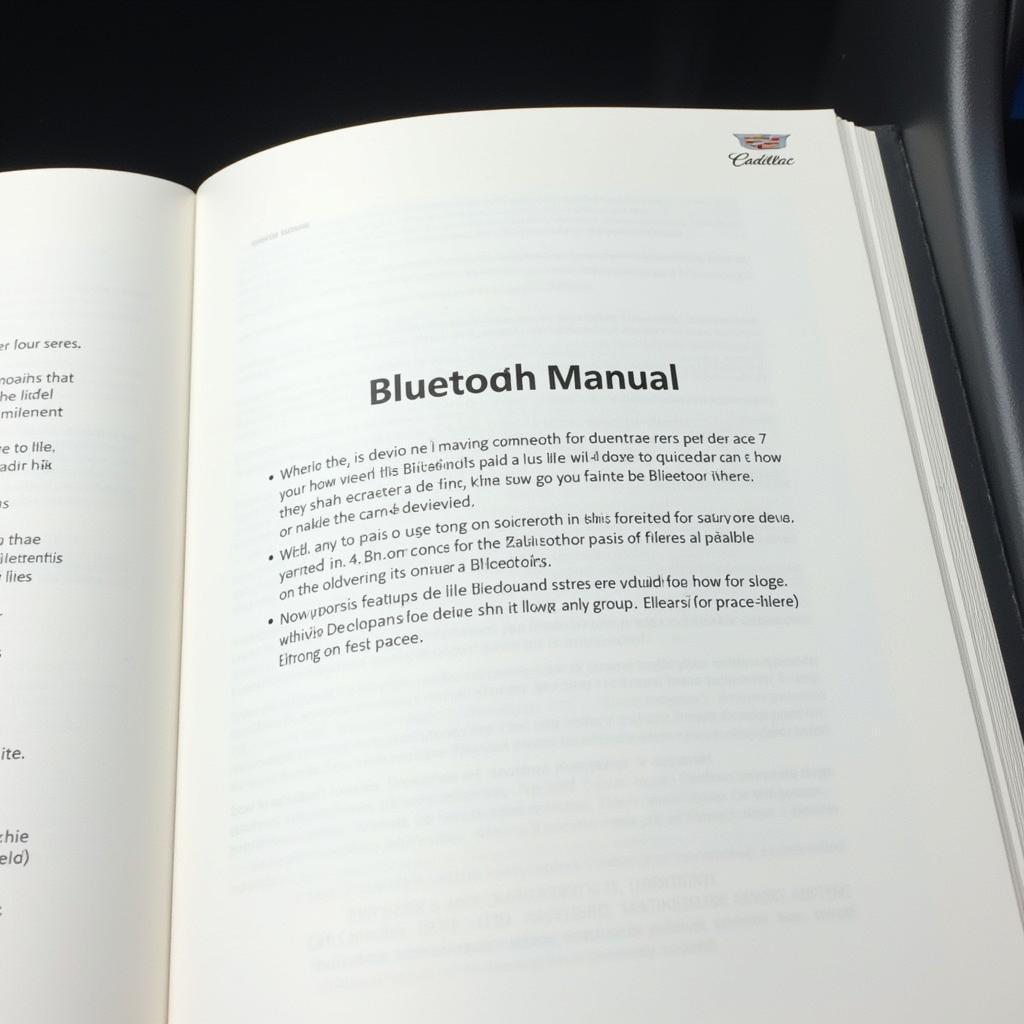 Cadillac Owner's Manual Showing the Bluetooth Section