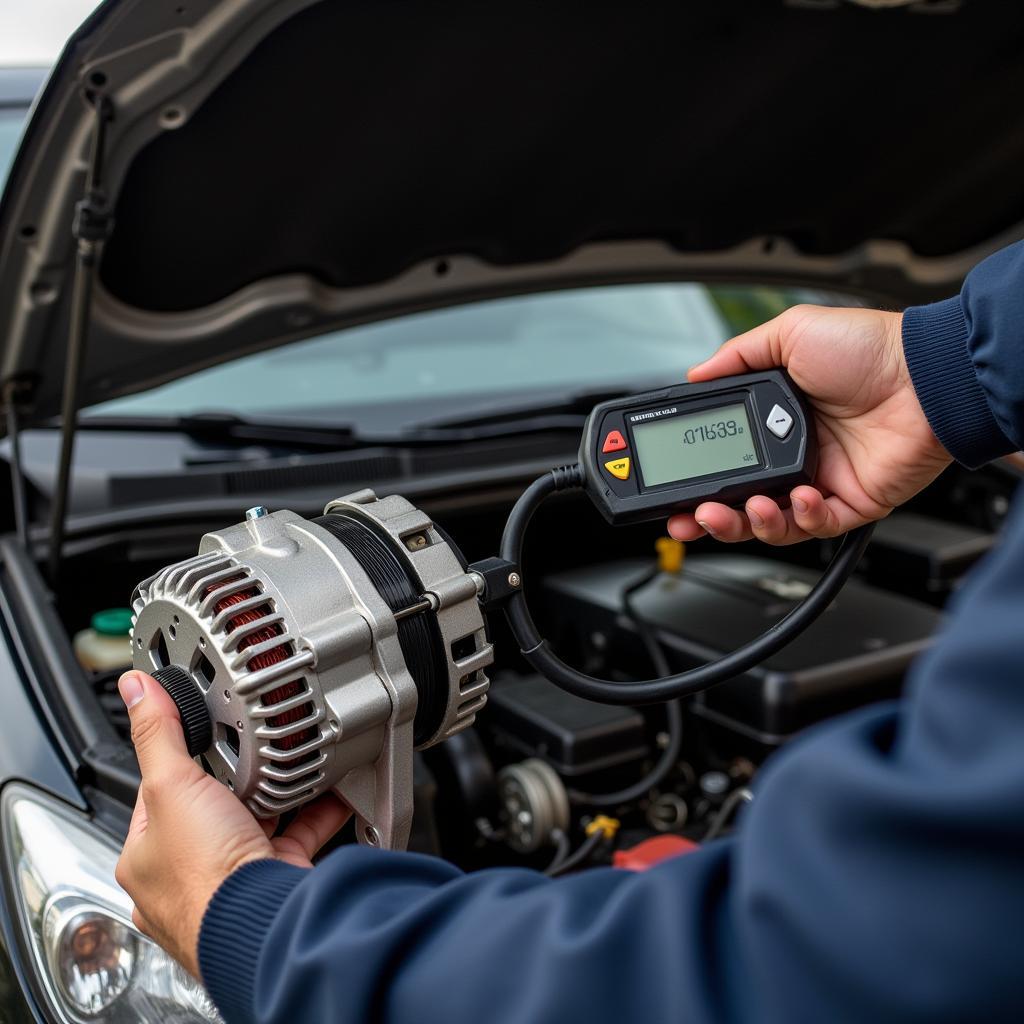 Inspecting a Car Alternator