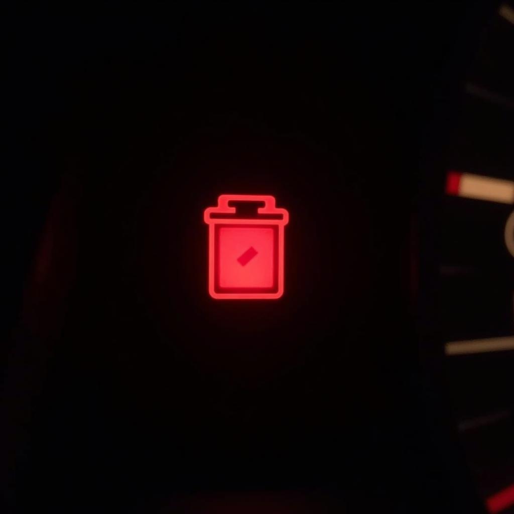 Car Battery Dashboard Light Illuminated