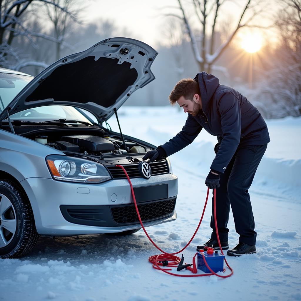 Car Battery Dead on a Cold Winter Night