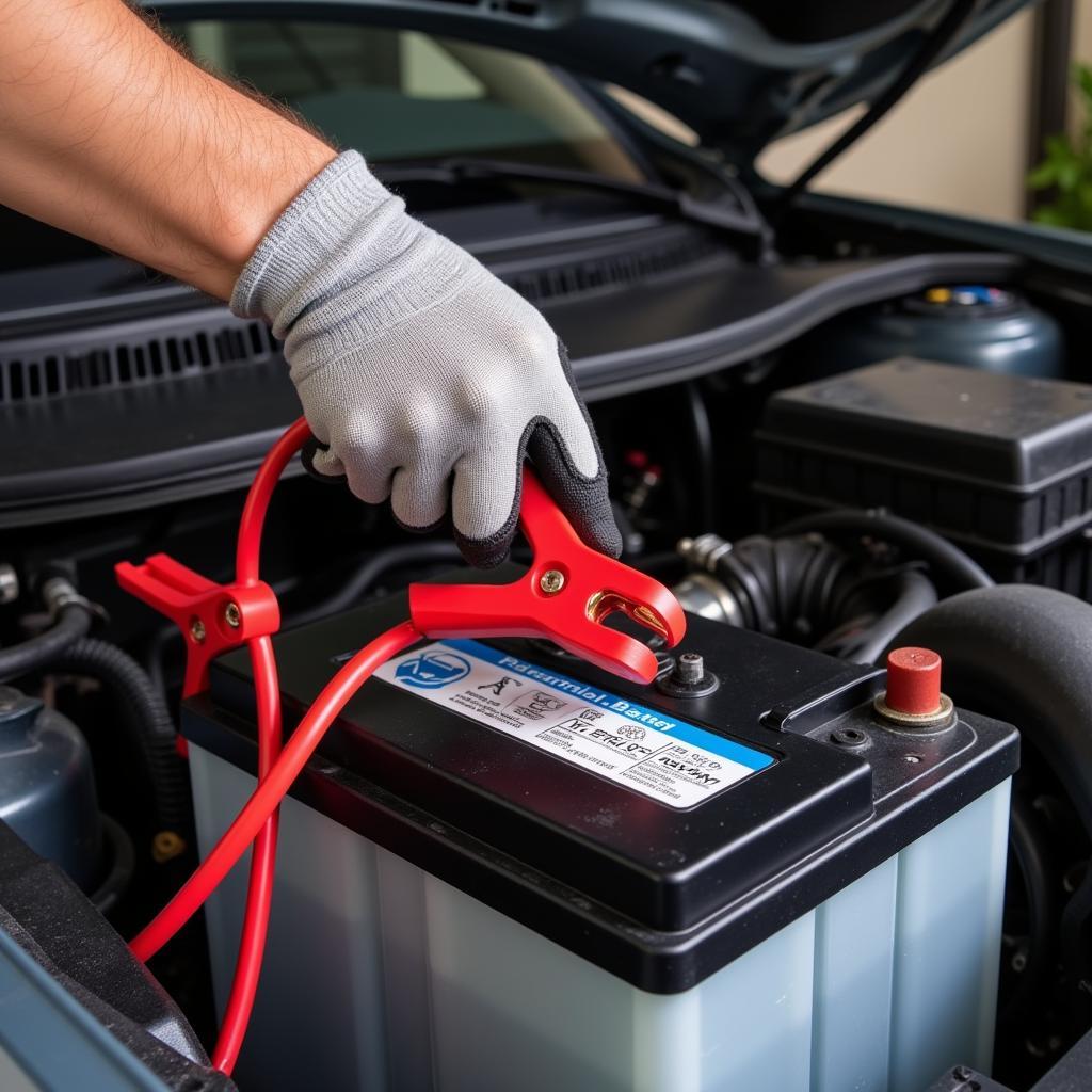 Jump Starting a Car Battery with Jumper Cables