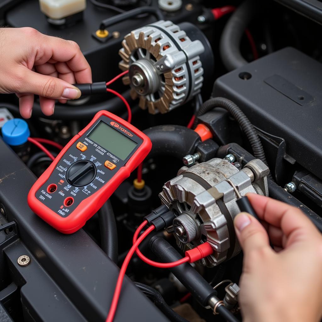 Checking the charging system for a car battery overheating