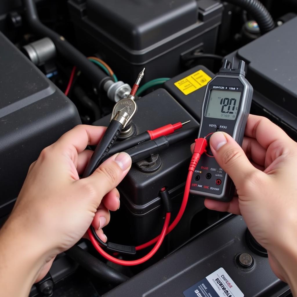 Testing Car Battery Voltage with a Multimeter