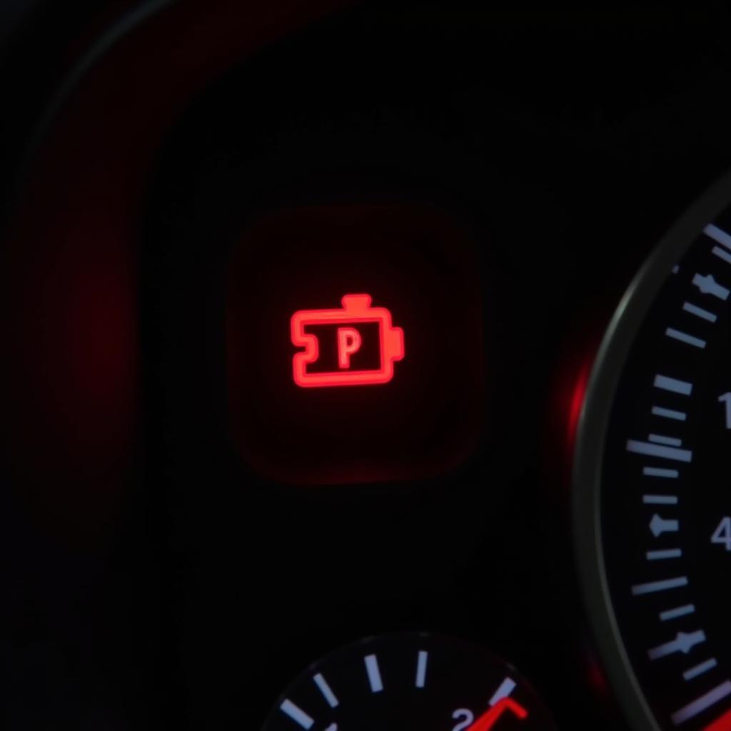 Car Battery Warning Light Illuminated on Dashboard