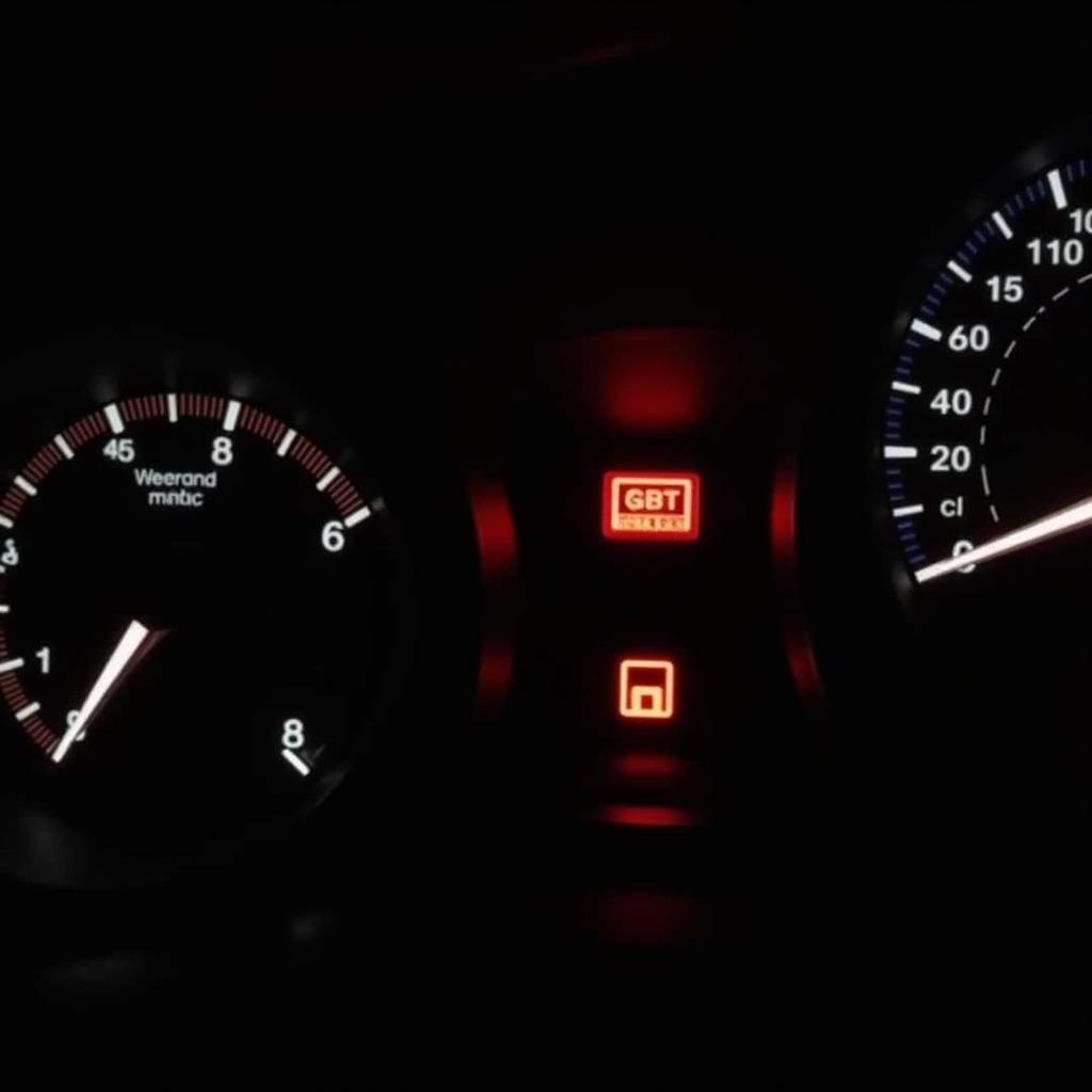 Car Dashboard Showing Warning Lights