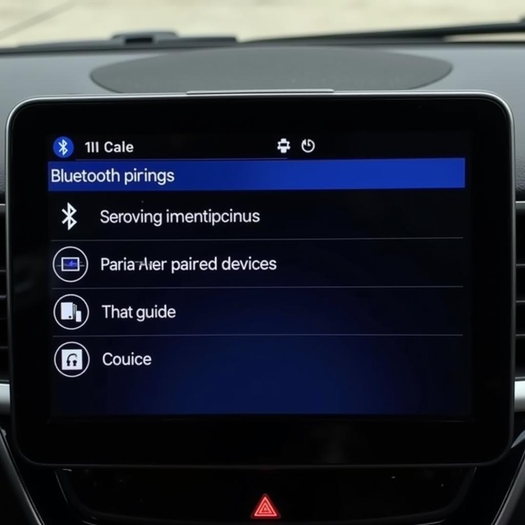 Car radio in Bluetooth pairing mode