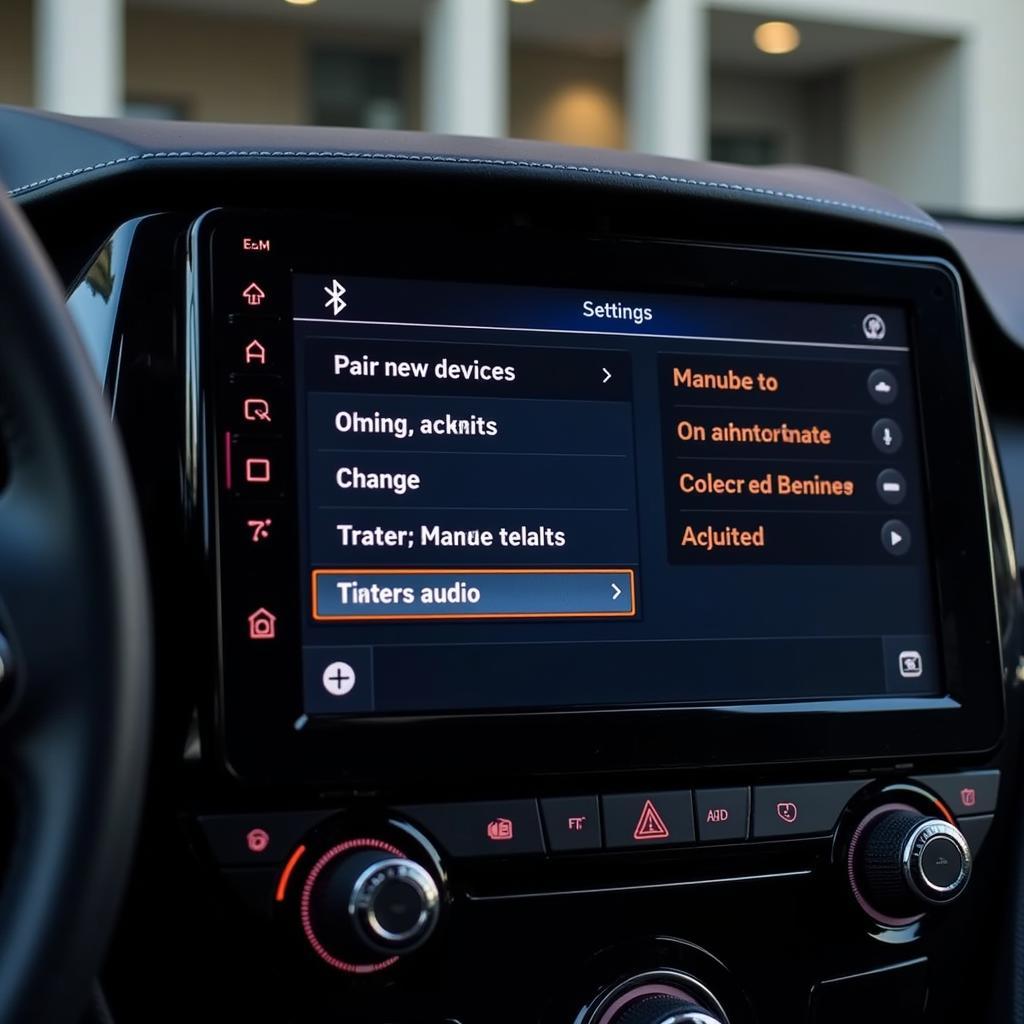 Accessing Bluetooth Settings on a Car Radio