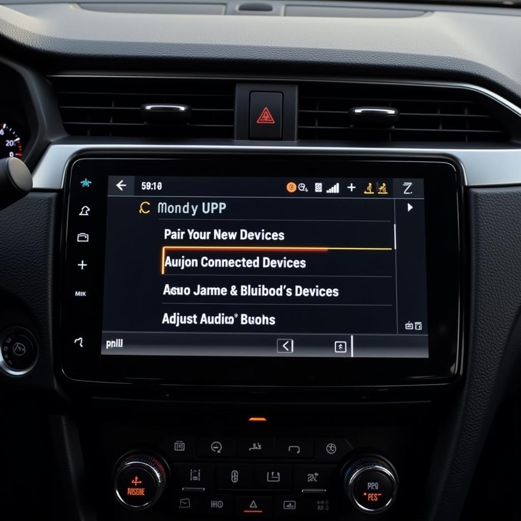 Car Radio Bluetooth Settings Menu