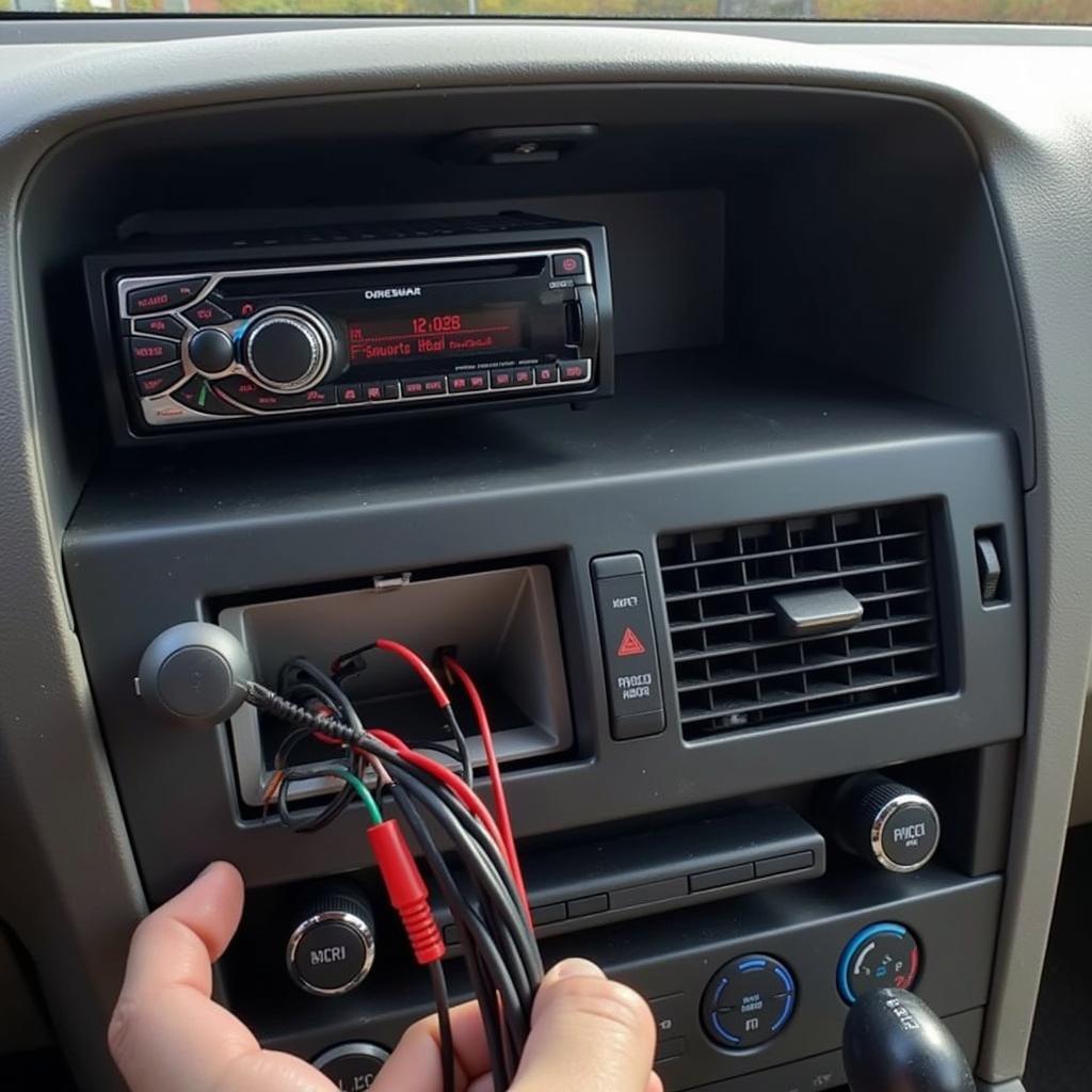 Car Radio Wiring Harness Connected