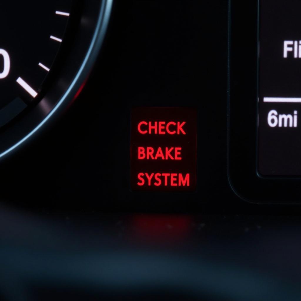 Check Brake System Warning Light on Car Dashboard