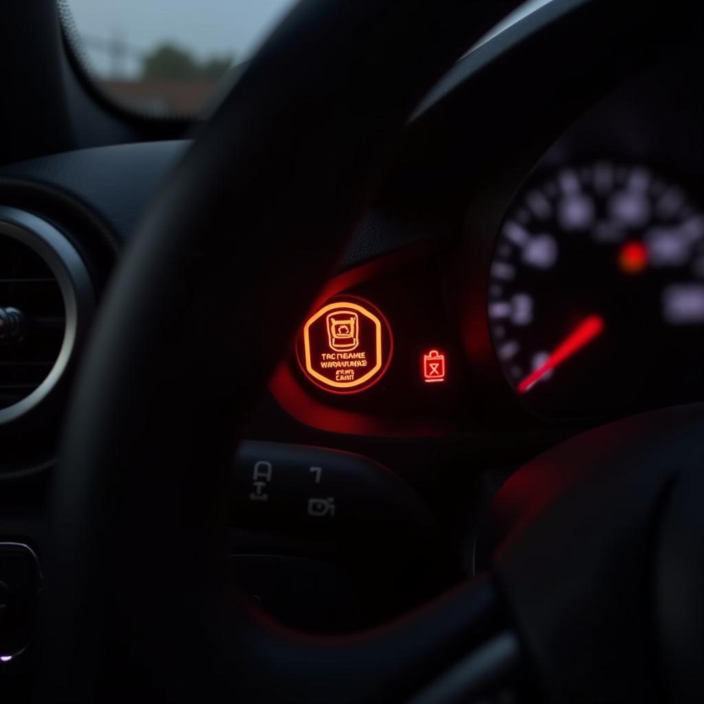 Check engine and battery light illuminated on a car's dashboard