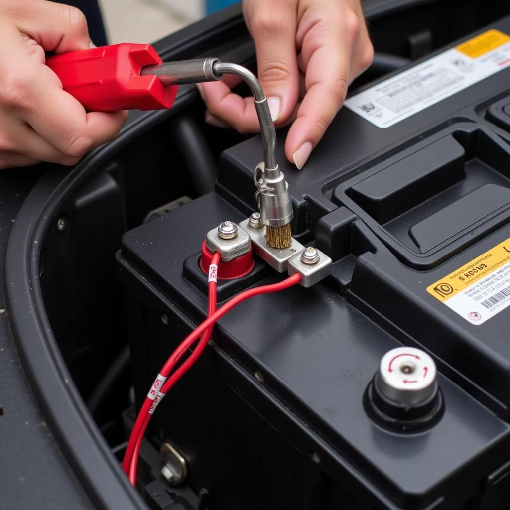 Inspecting Battery Terminals for Corrosion and Secure Connection