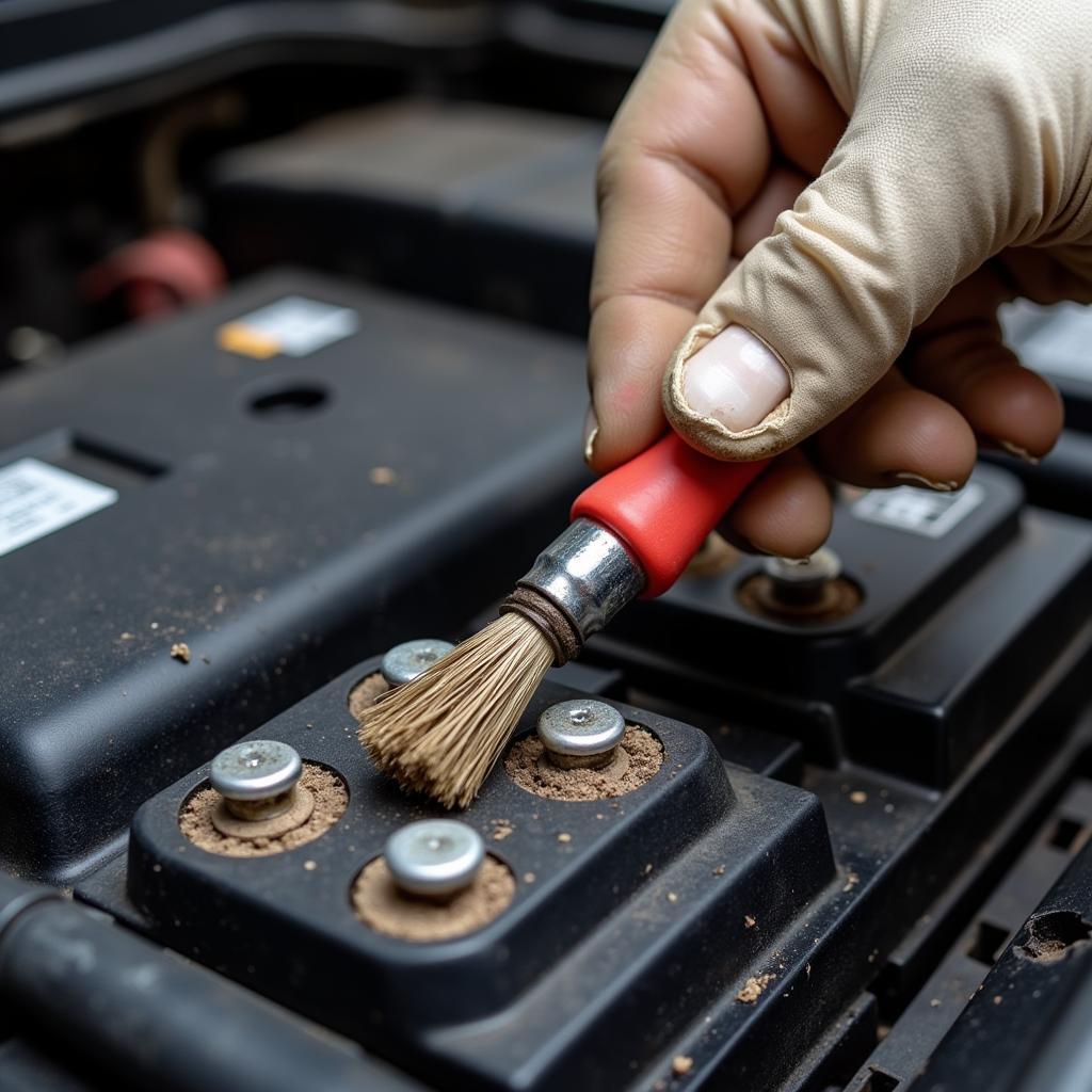 Checking Car Battery Terminals for Corrosion