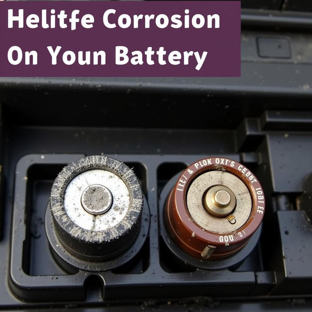 Inspecting car battery terminals for corrosion - a common cause of dead battery.