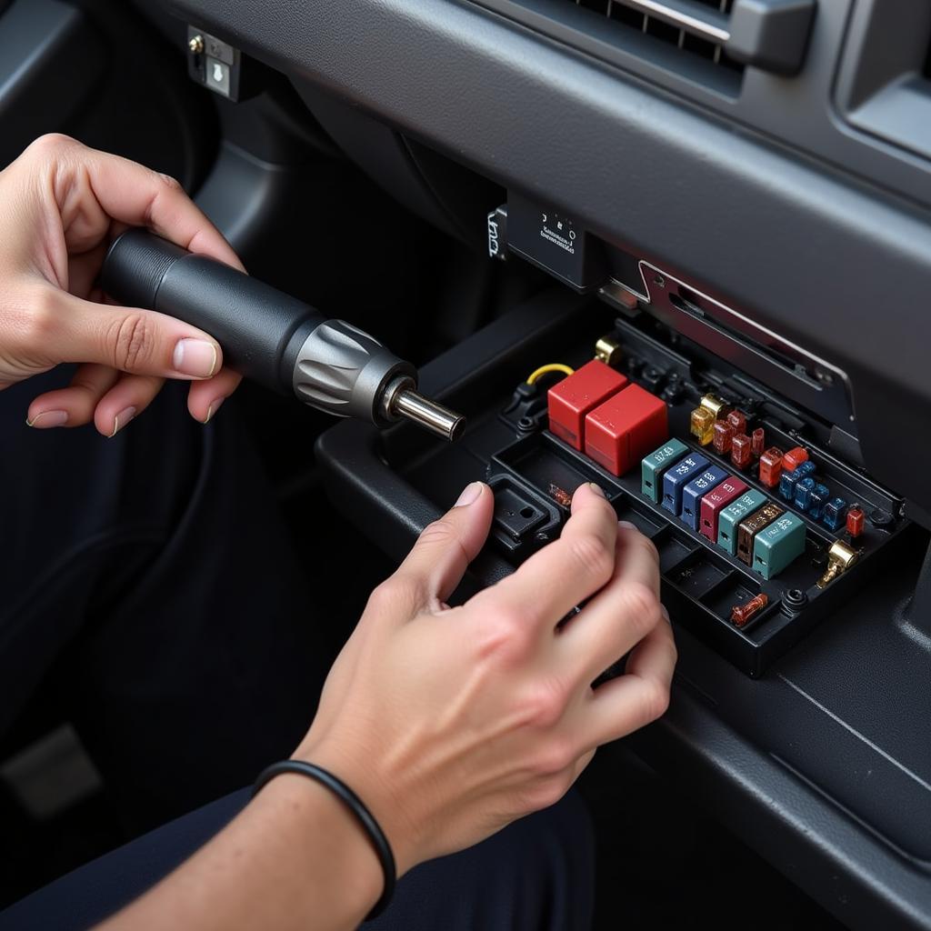 Inspecting Vehicle Fuse Box