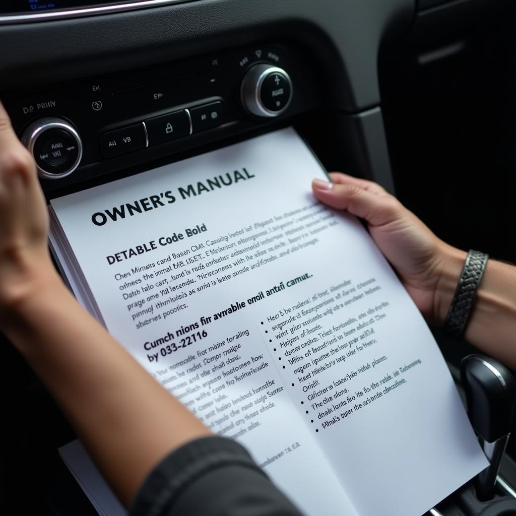 Checking Car Manual for Radio Code