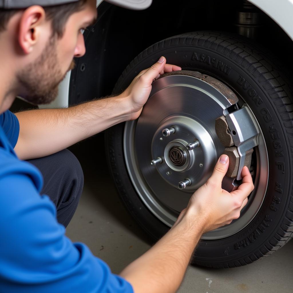 Checking VW Bug Brake Pads