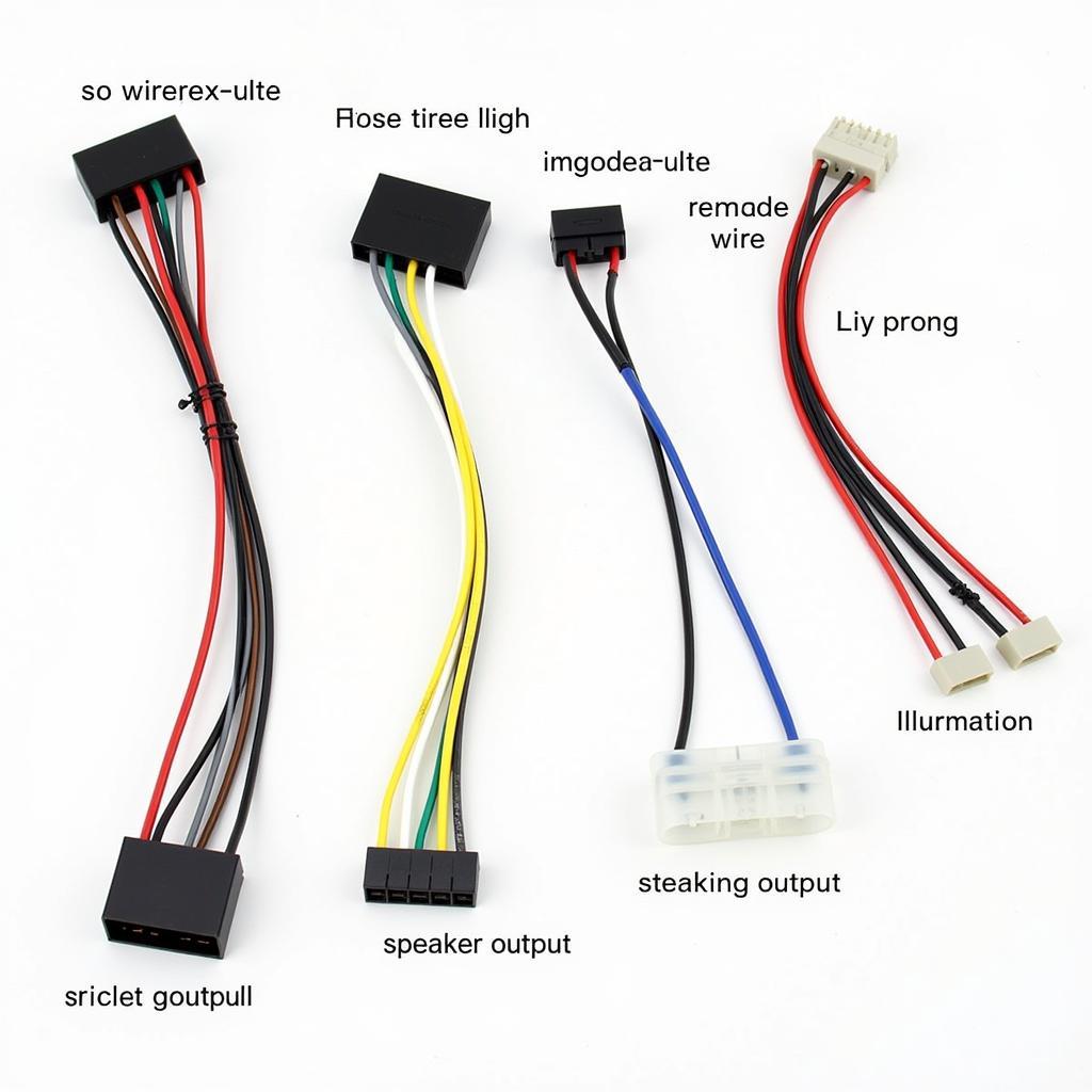 Different Chinese Car Radio Wiring Harnesses