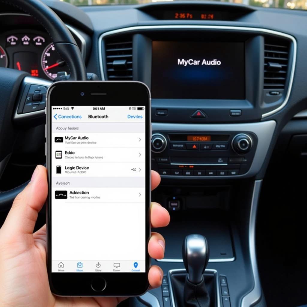 Connecting Phone to Car Bluetooth via Settings Menu