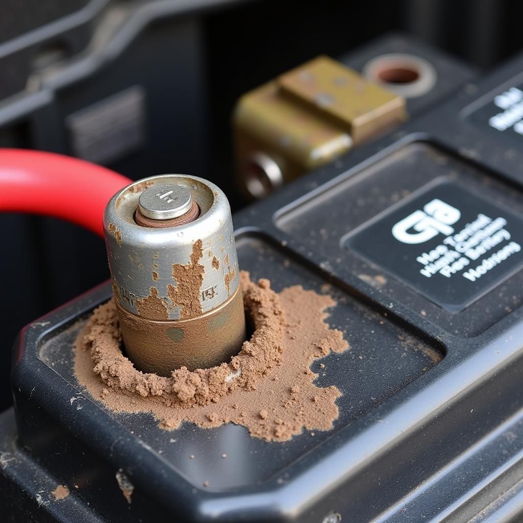 Corroded Battery Terminals on a Jeep Patriot