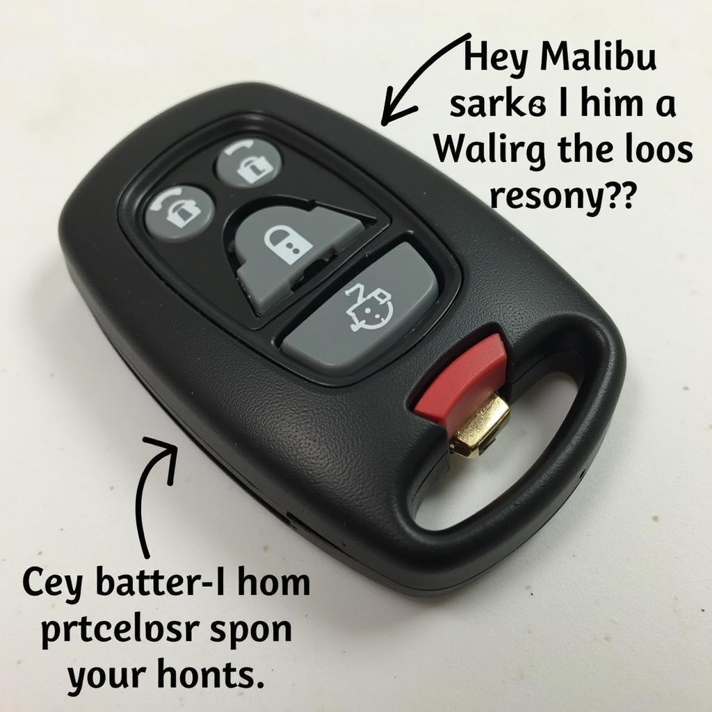 Damaged Chevy Malibu Key Fob