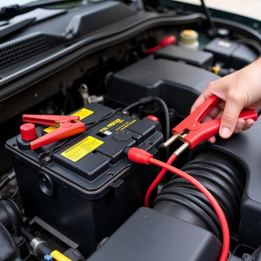 Dead Car Battery Jump Start