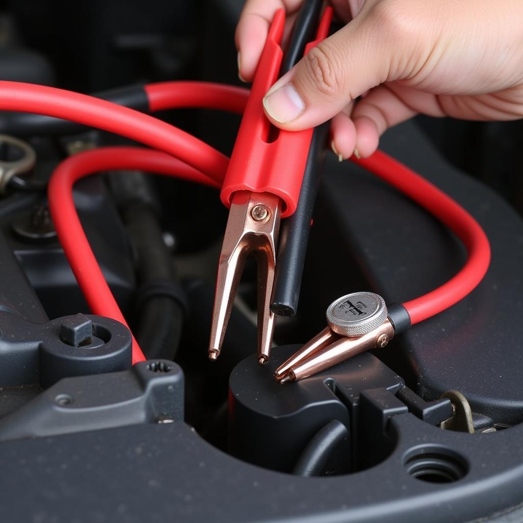 Jump Starting a Drained Car Battery