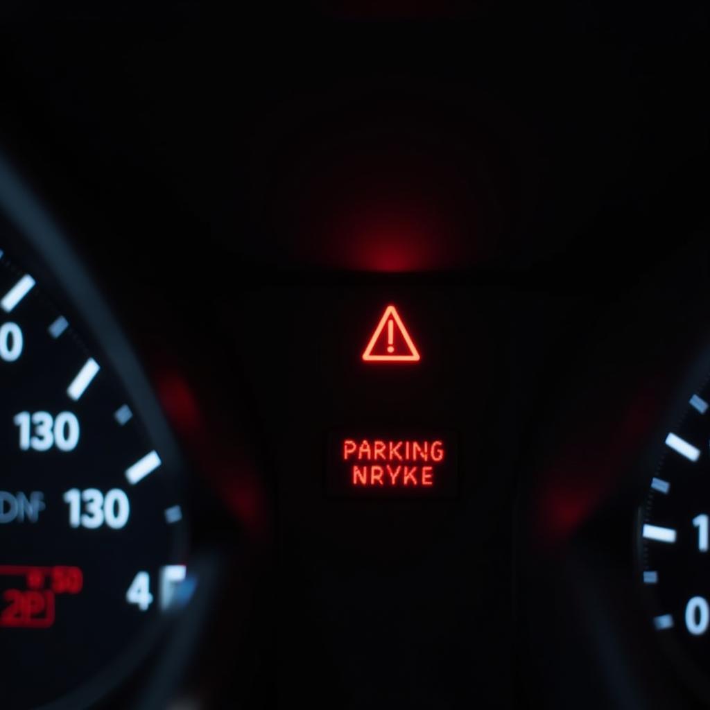 Electronic Parking Brake Warning Light Illuminated on a Car Dashboard