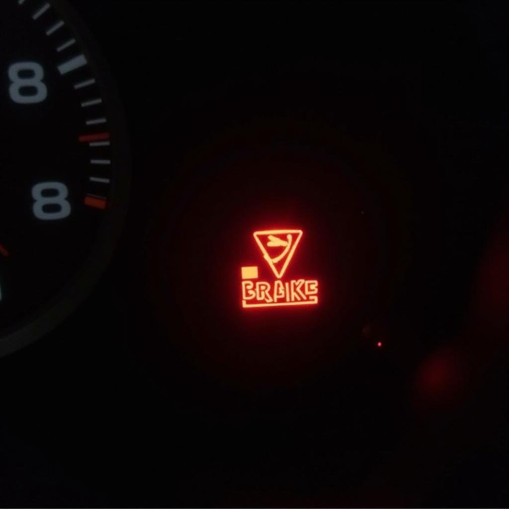 Emergency Brake Warning Light on Car Dashboard